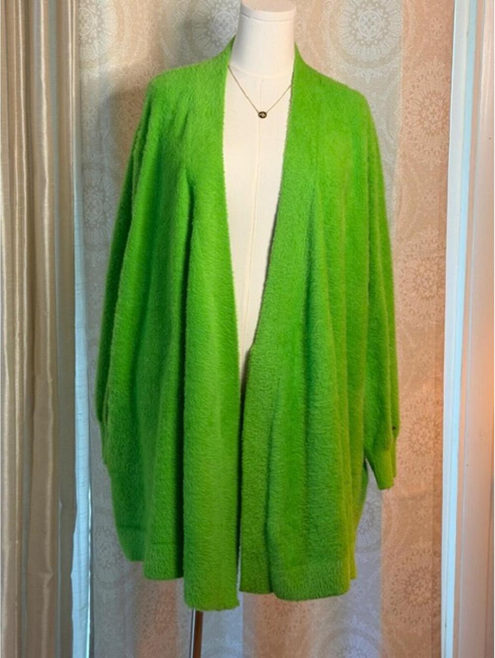 Savage X Fenty Neon Green Robe 2X/3X Fuzzy Open Front